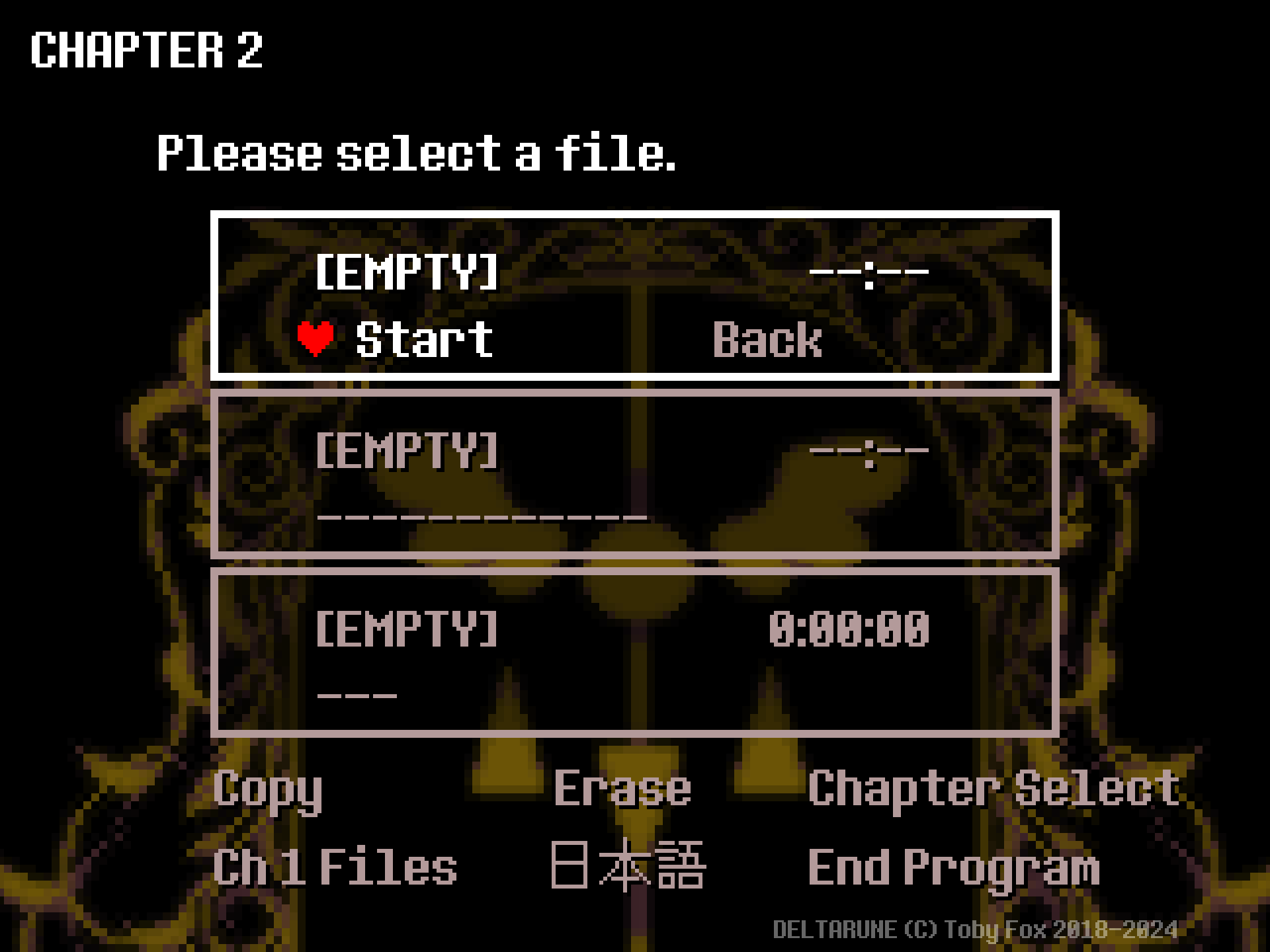 File menu showing START